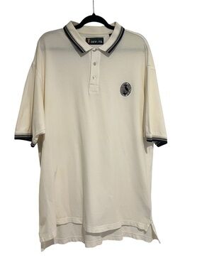 Divots Players Edition 100% Cotton Cream Short Sleeve Polo w/ Contrast Trim-XL